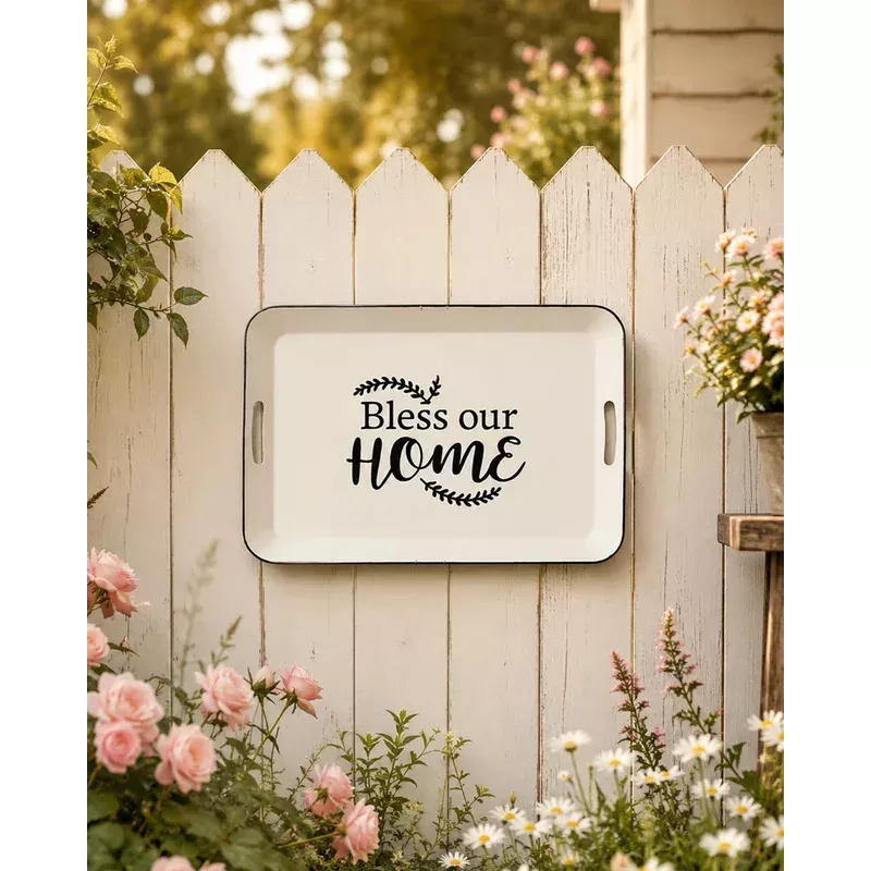‘Bless Our Home’ Tin Bar Sign