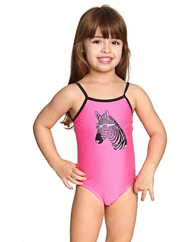 Zoggs Tots Girls Zebra Classicback Swimsuit